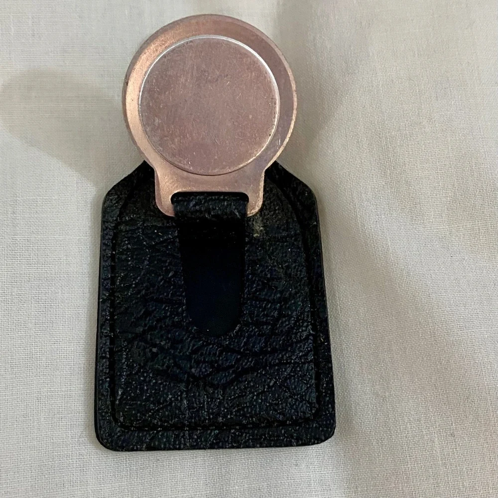 Chevrolet Vintage Leather Key Fob Men OS Black Bowtie Made In Canada Classic